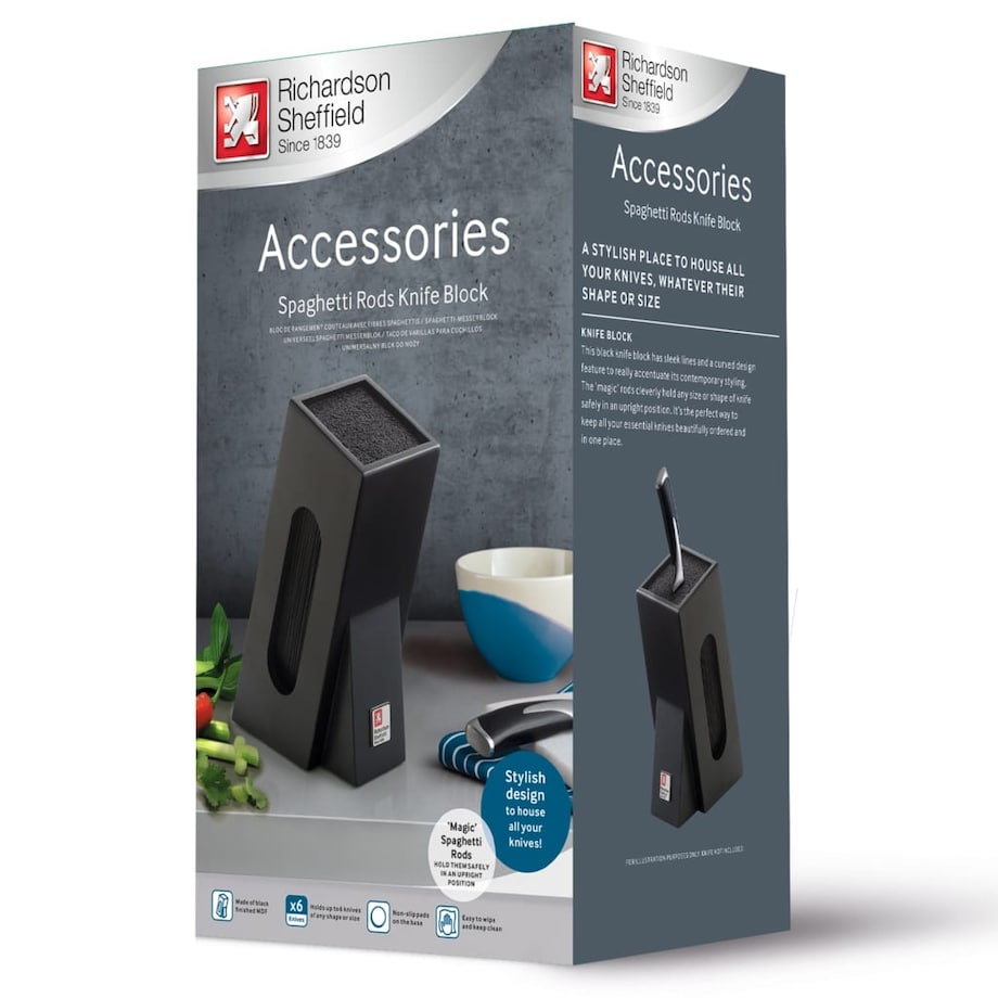 Richardson Sheffield Stojak na noże, spaghetti, czarny