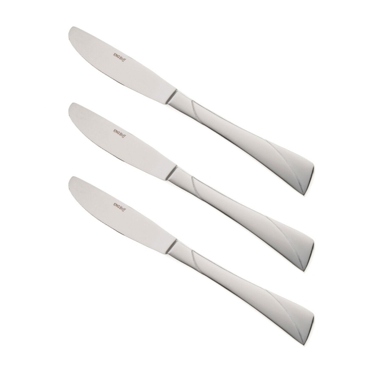 Noże obiadowe stołowe 3 elementy Połysk KINGHOFF