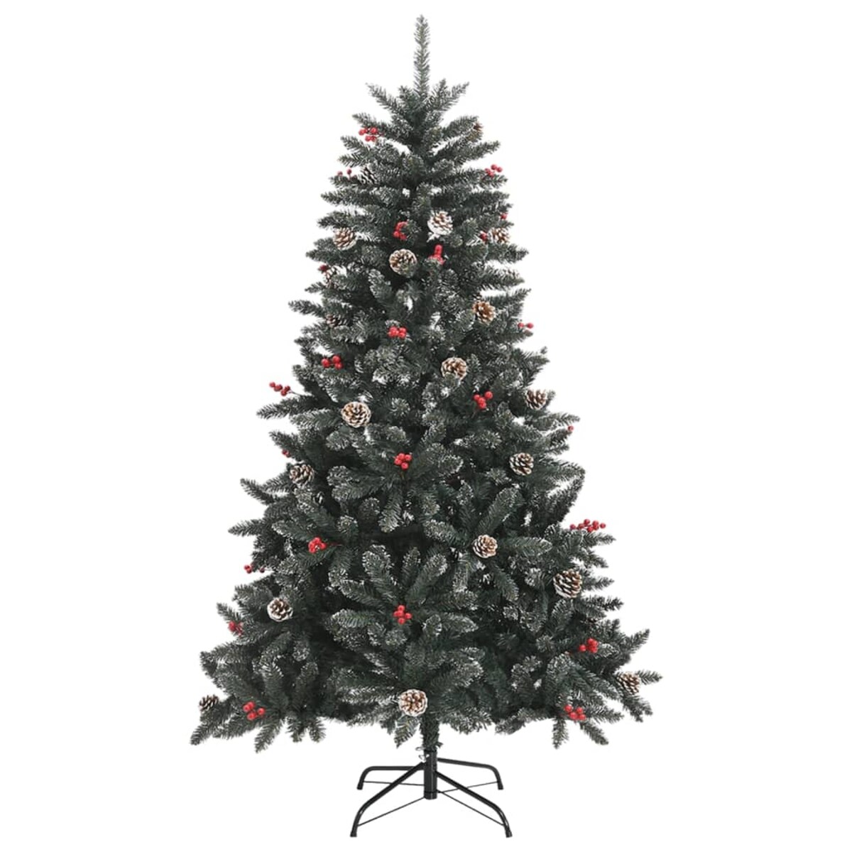 vidaXL Sztuczna choinka ze stojakiem, zielona, 120 cm, PVC