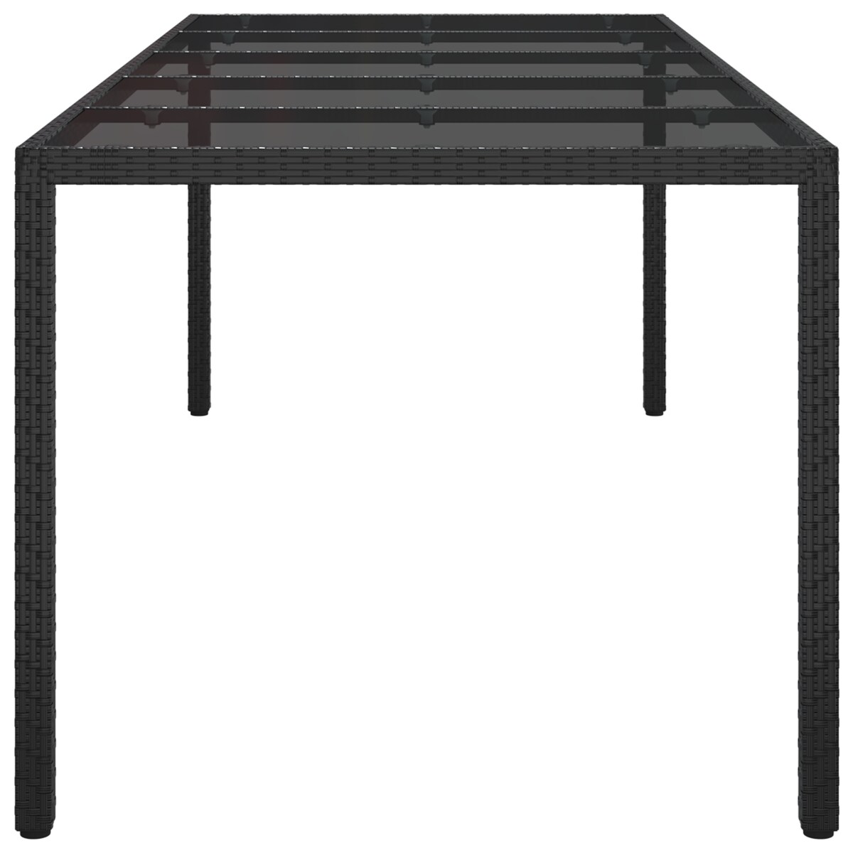 vidaXL Czarny stół do jadalni 250x100x75 cm Polirattan