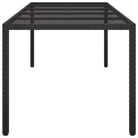vidaXL Czarny stół do jadalni 250x100x75 cm Polirattan