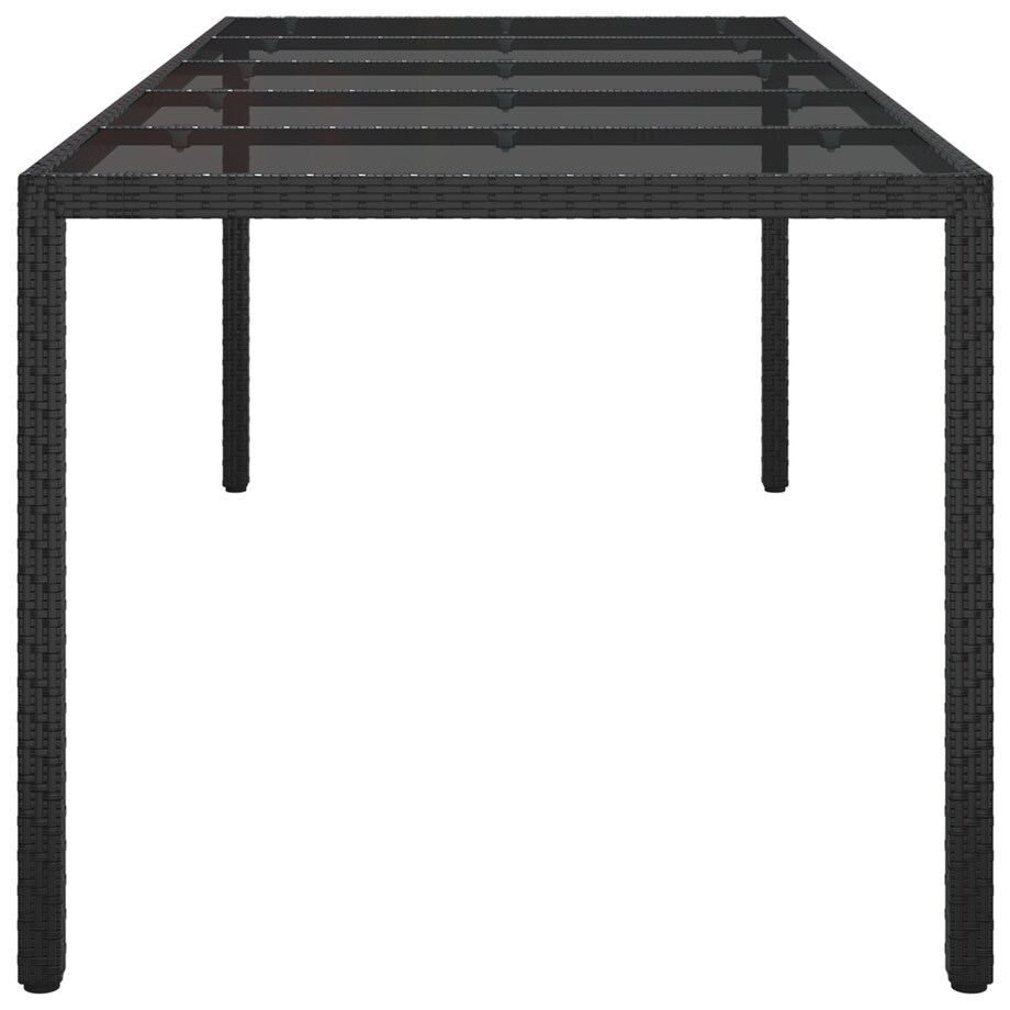 vidaXL Czarny stół do jadalni 250x100x75 cm Polirattan
