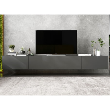 Szafka RTV Loft Stojąca / Wisząca Komoda RTV Grafit MAT 240 cm