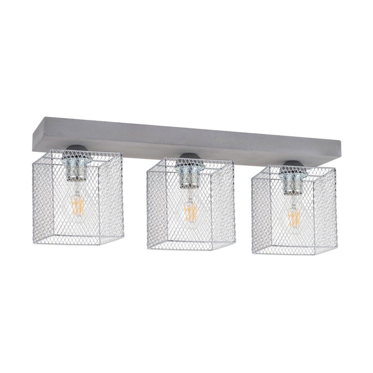 Lampa Sufitowa BRITOP Lighting 3xE27 Max.60W Klasyczny Szary Beton z Chromowanym Kloszem, Polski Producent, 1 szt.
