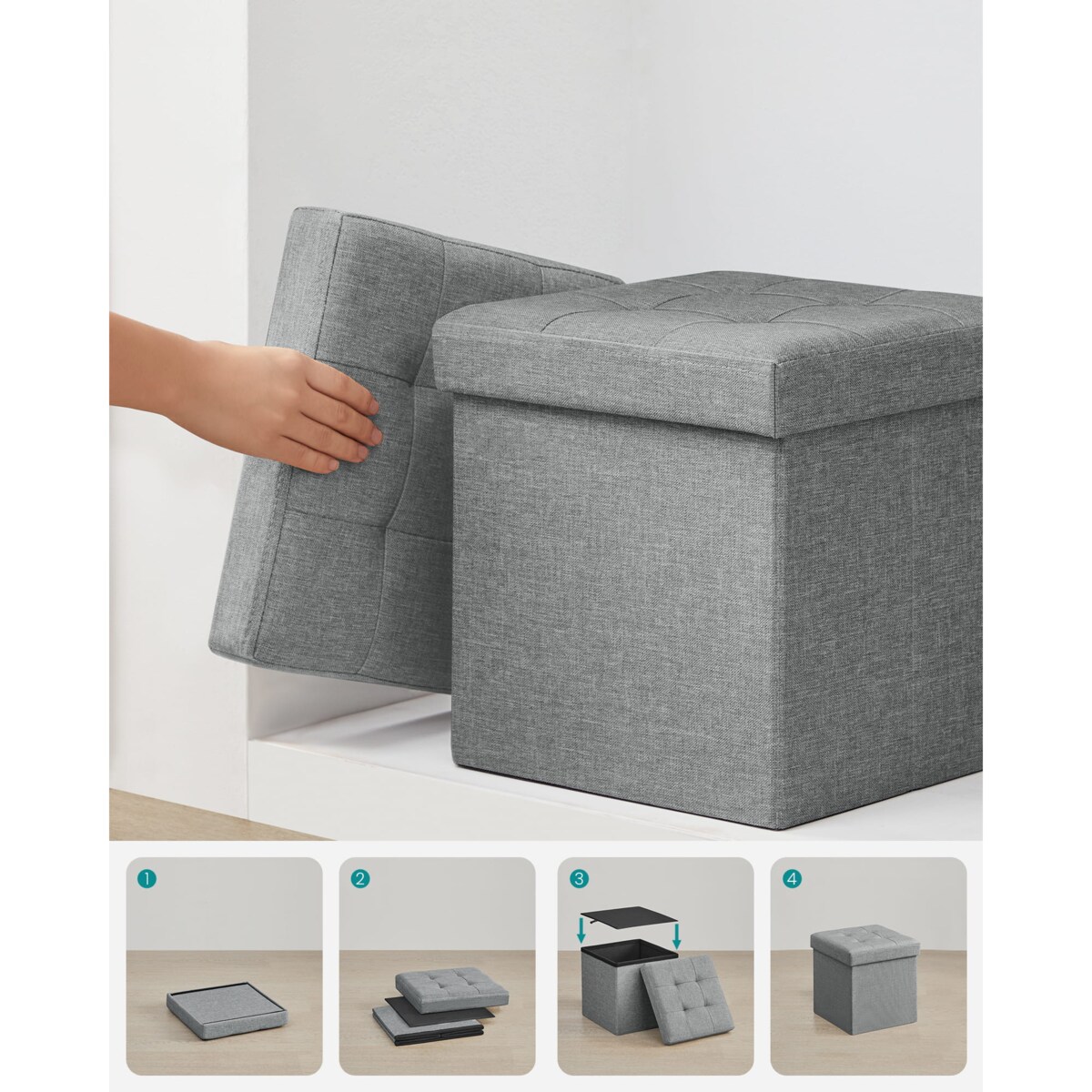 Pufa 30X30X30 Cm Jasnoszary