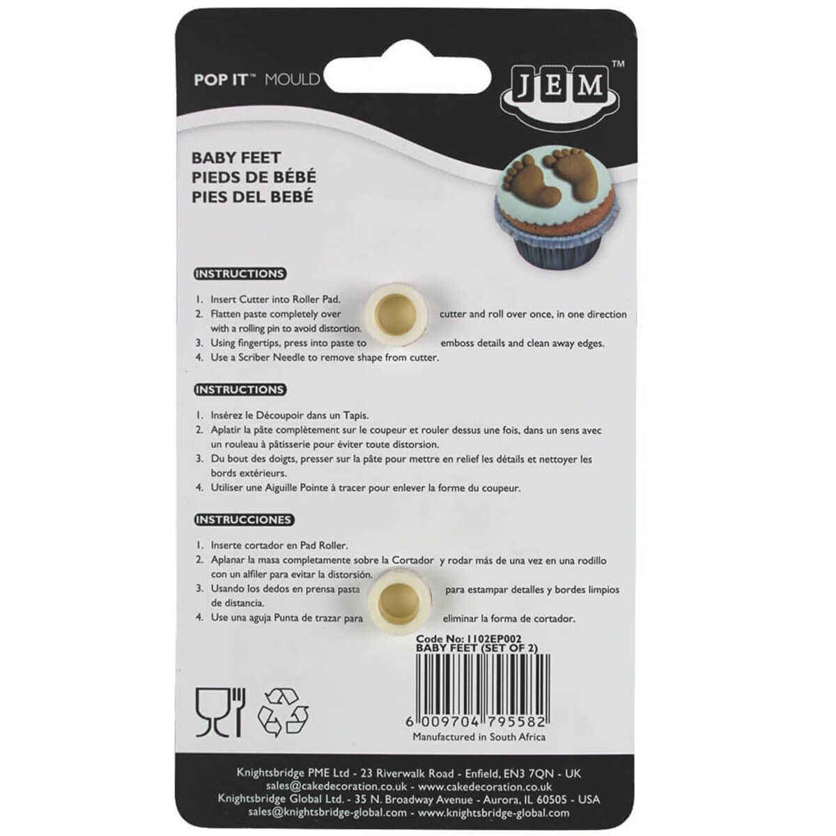 PME Zestaw 2 foremek JEM Pop It Stópki dziecięce