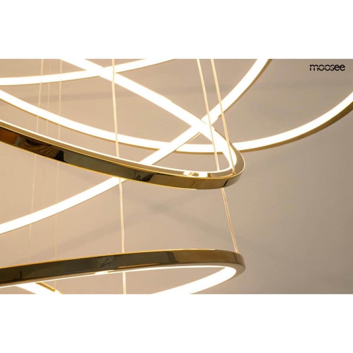 Wisząca lampa pierścienie z pilotem Ring Slim MSE1501100162 Moosee LED 88W 3000K złote