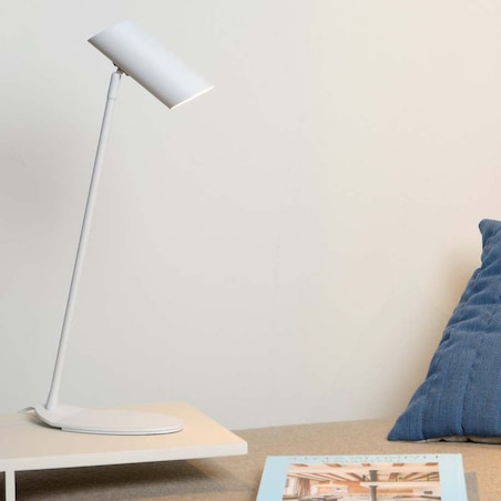 Biała lampka stojąca Hester 19600/01/31 tuba z regulacją na biurko