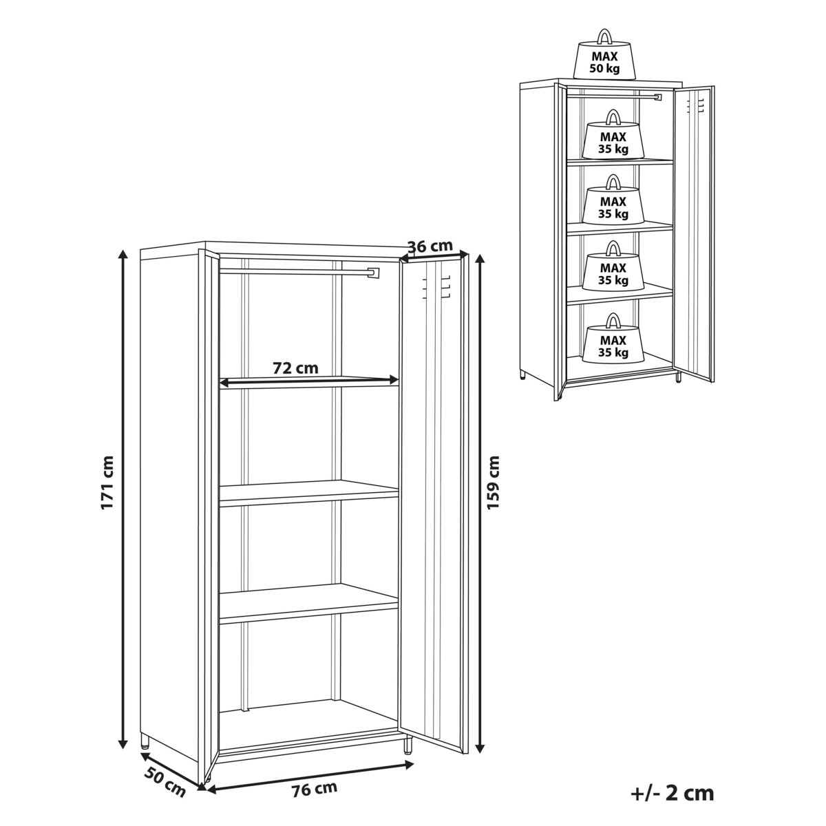 Szafa biurowa metalowa czarna VARNA