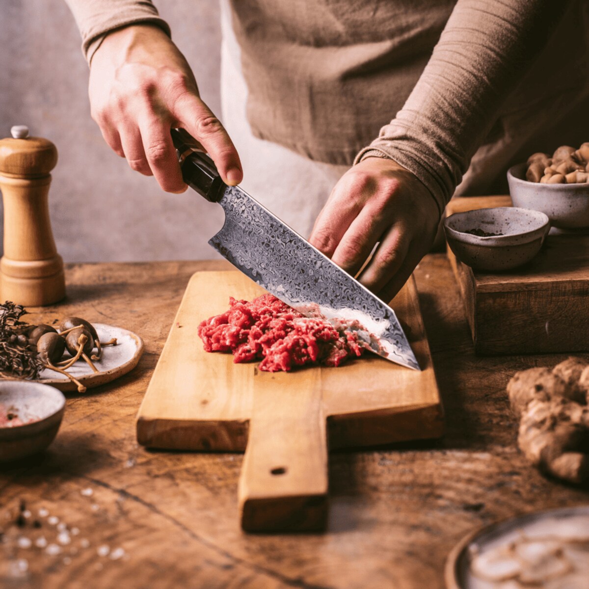 Japoński nóż szefa kuchni Torion w pudełku prezentowym Stal damasceńska VG-10 Profesjonalny nóż