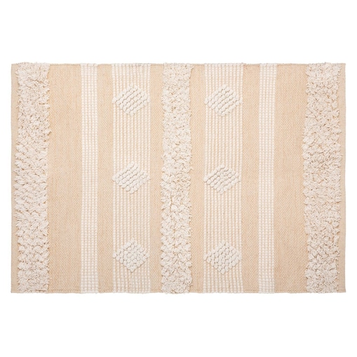 Dywan beżowy Cot Sand, bawełniany, boho, 60 x 90 cm