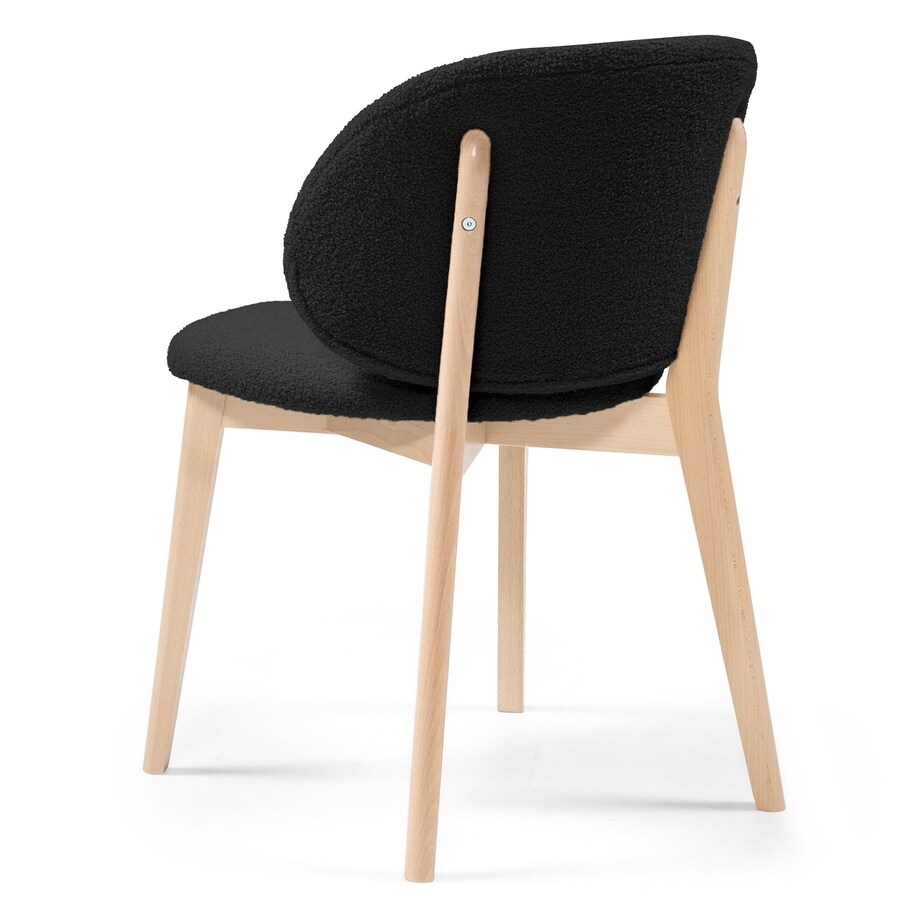 Krzesło SELMA -V czarne/buk/boucle 79x48x48 cm