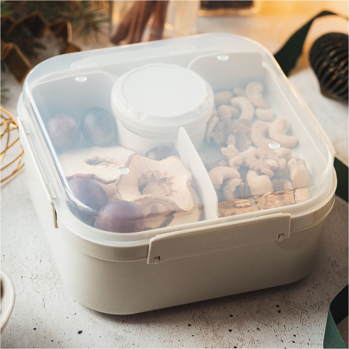 Pojemnik Śniadaniowy Plastikowy Śniadaniówka Lunch Box 1.6 L Biały