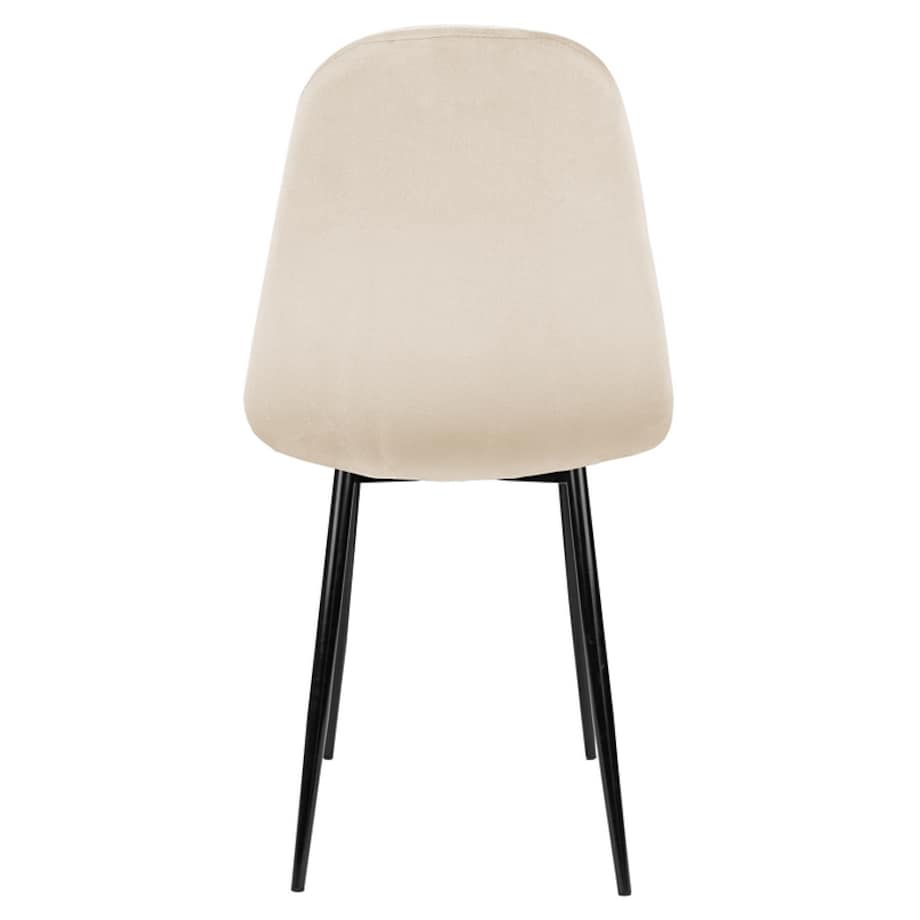 Krzesło tapicerowane beżowe welurowe nowoczesne pikowane