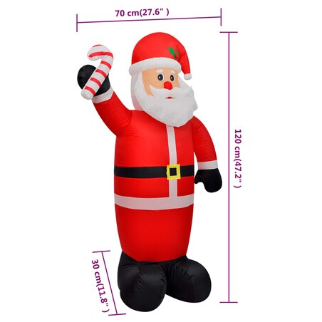 vidaXL Nadmuchiwany Święty Mikołaj 120 cm