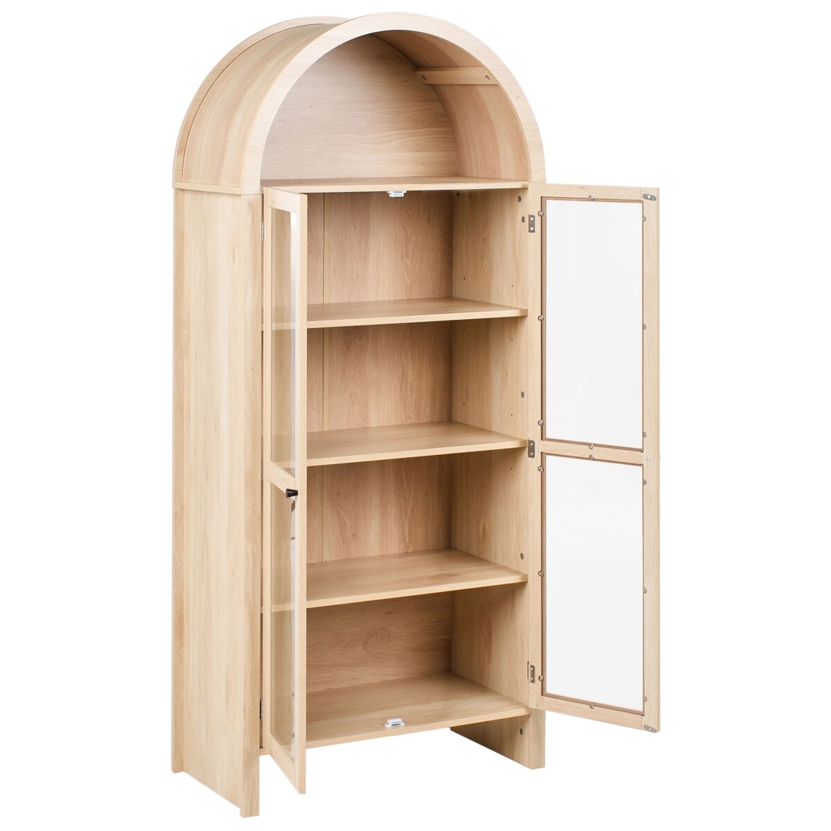 Witryna ze szklaną gablotą GLENWOOD 79 cm Jasnobrązowy