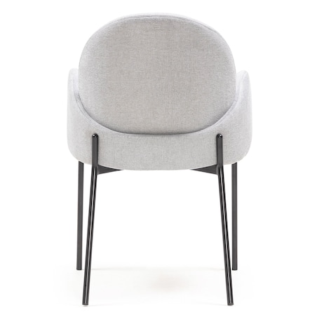 Krzesło tapicerowane szare metalowe nogi Holia