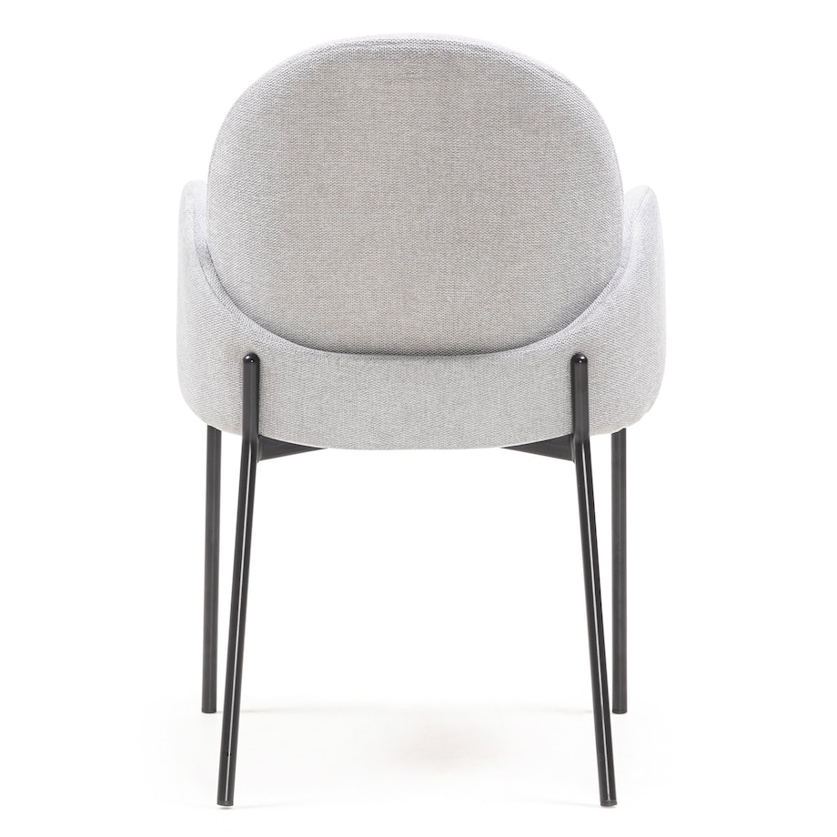 Krzesło tapicerowane szare metalowe nogi Holia