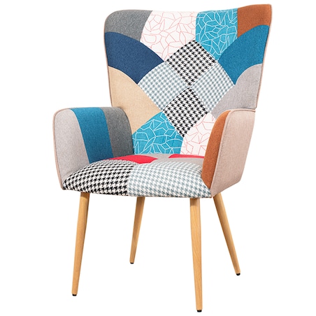 Fotel do salonu wypoczynkowy uszak nowoczesny patchwork tapicerowany