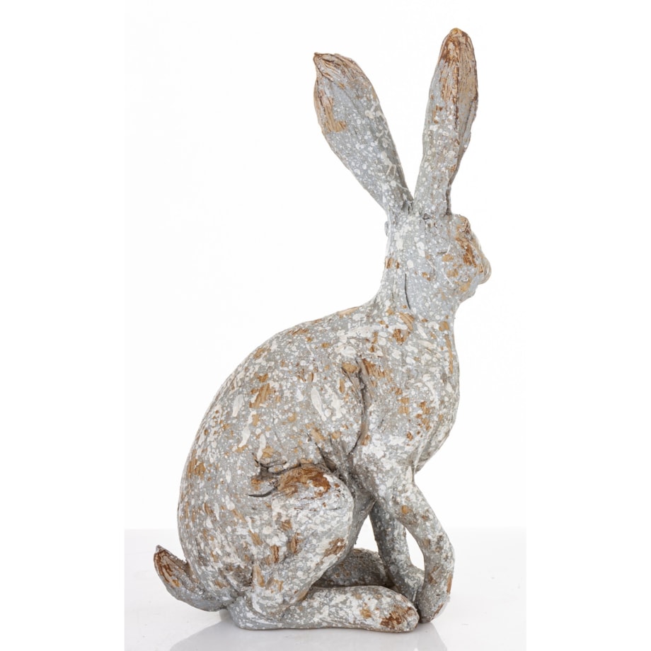 Dekoracja - zając szary 35x13x19 cm LONGORELA-4