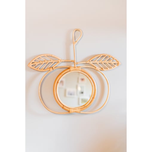 Rattanowe lusterko APPLE w rozmiarze L