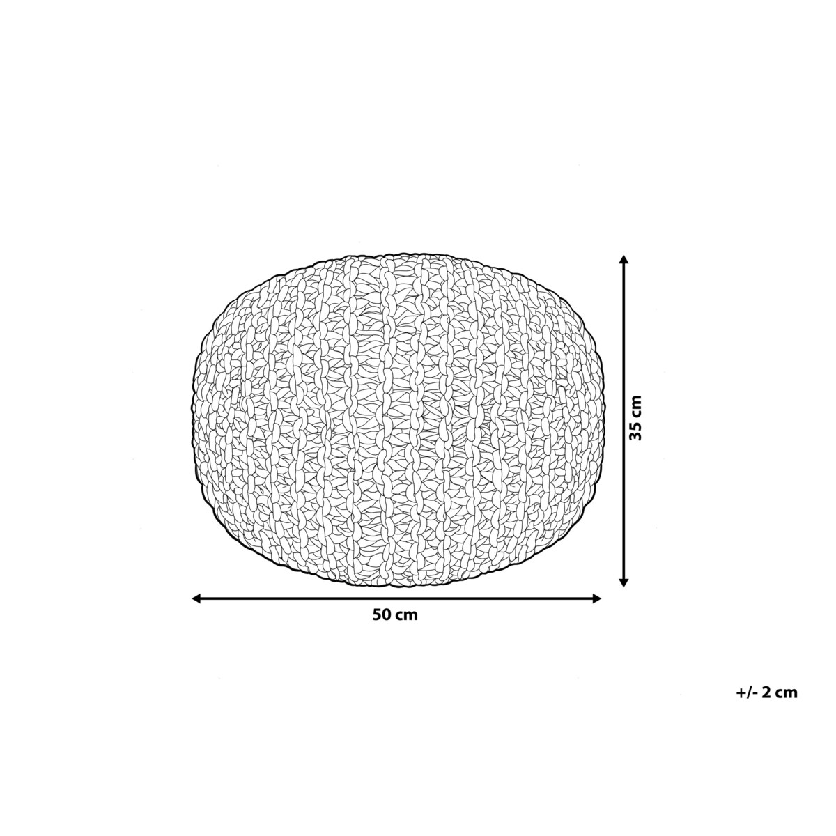 Puf 50 x 35 cm szary CONRAD II