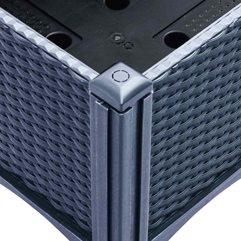 vidaXL Donica ogrodowa z kratką, niebieskoszara, 40x40x142 cm, PP