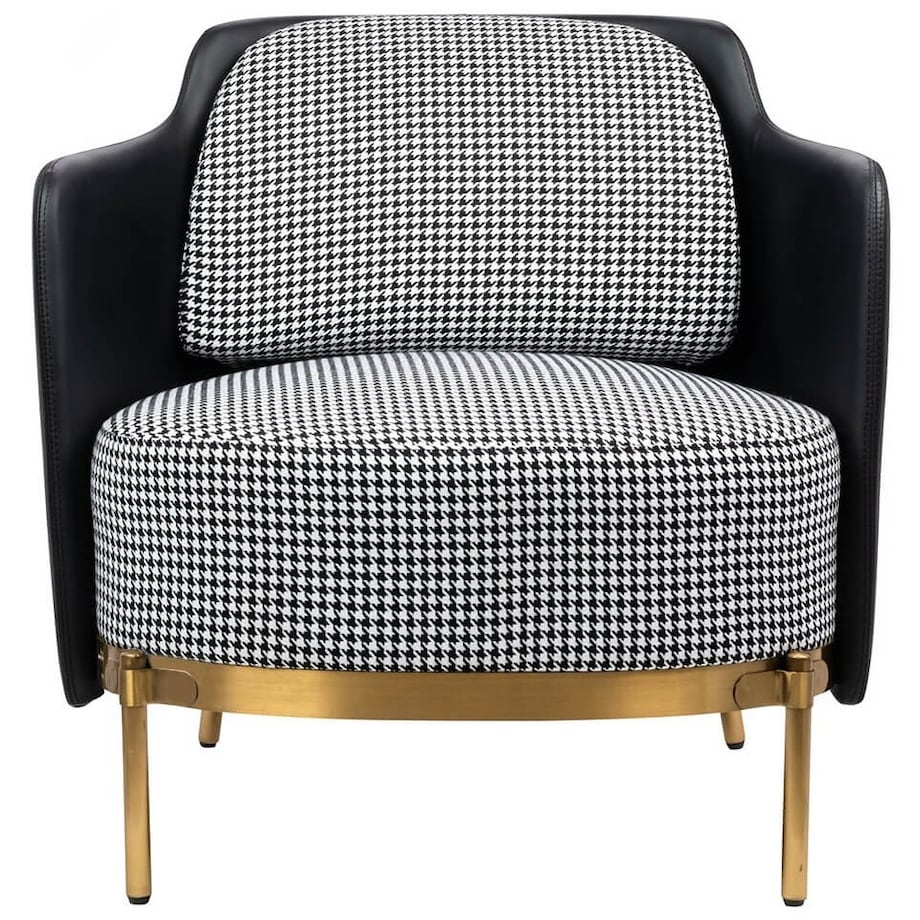 Salonowy fotel wypoczynkowy Venice ze złotą podstawą, King Home