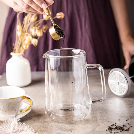 Zaparzacz do kawy herbaty 0.60L French Press różowe złoto KLAUSBERG