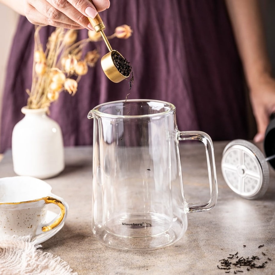 Zaparzacz do kawy herbaty 0.60L French Press różowe złoto KLAUSBERG