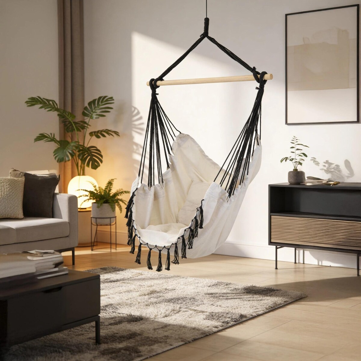 Fotel wiszący JUMI ogrodowy huśtawka kokon krzesło brazylijskie