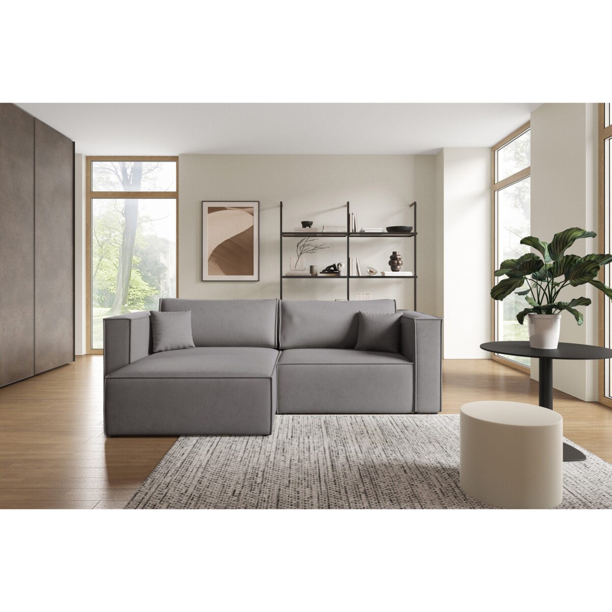 Narożnik KEYMON z funkcją spania welurowa tkanina Kolor: Gerra 70