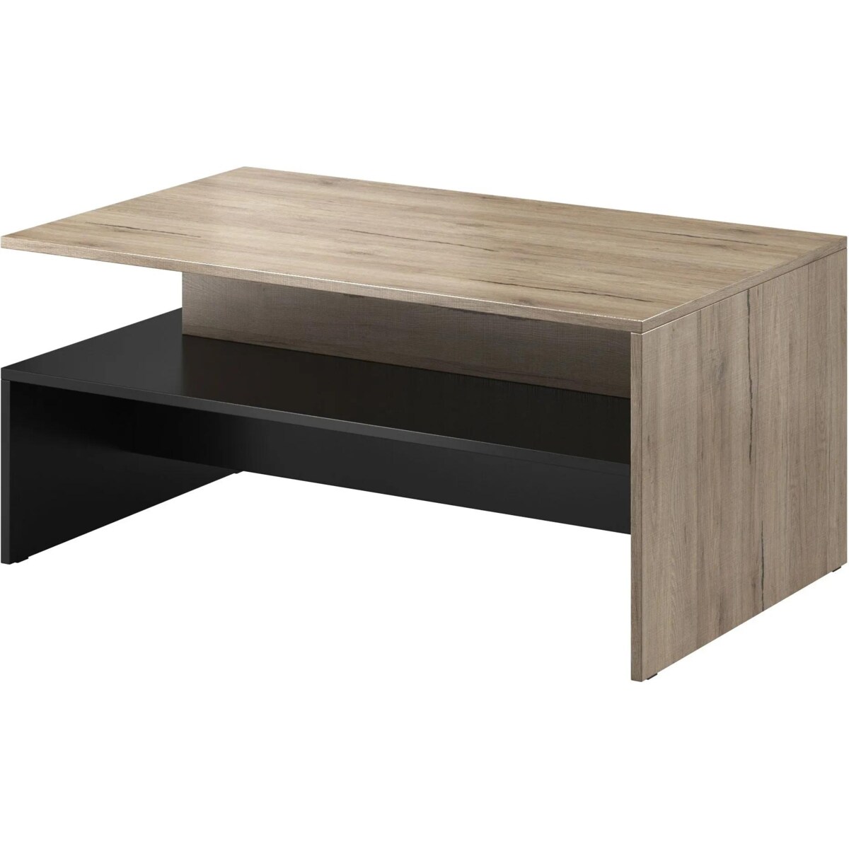 Stolik kawowy BAROS 100x60 dąb san remo jasny/czarny