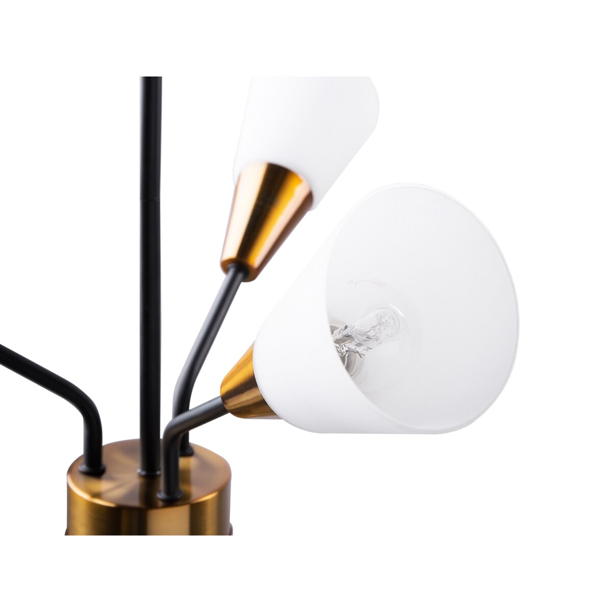 Lampa wisząca 6-punktowa szklana biało-złota AROYO VI