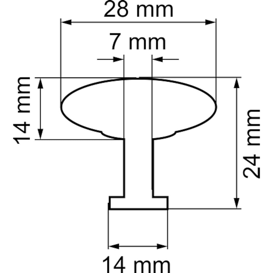 10x Gałka do mebli czarna uchwyt meblowy klasyczny zestaw 28 mm