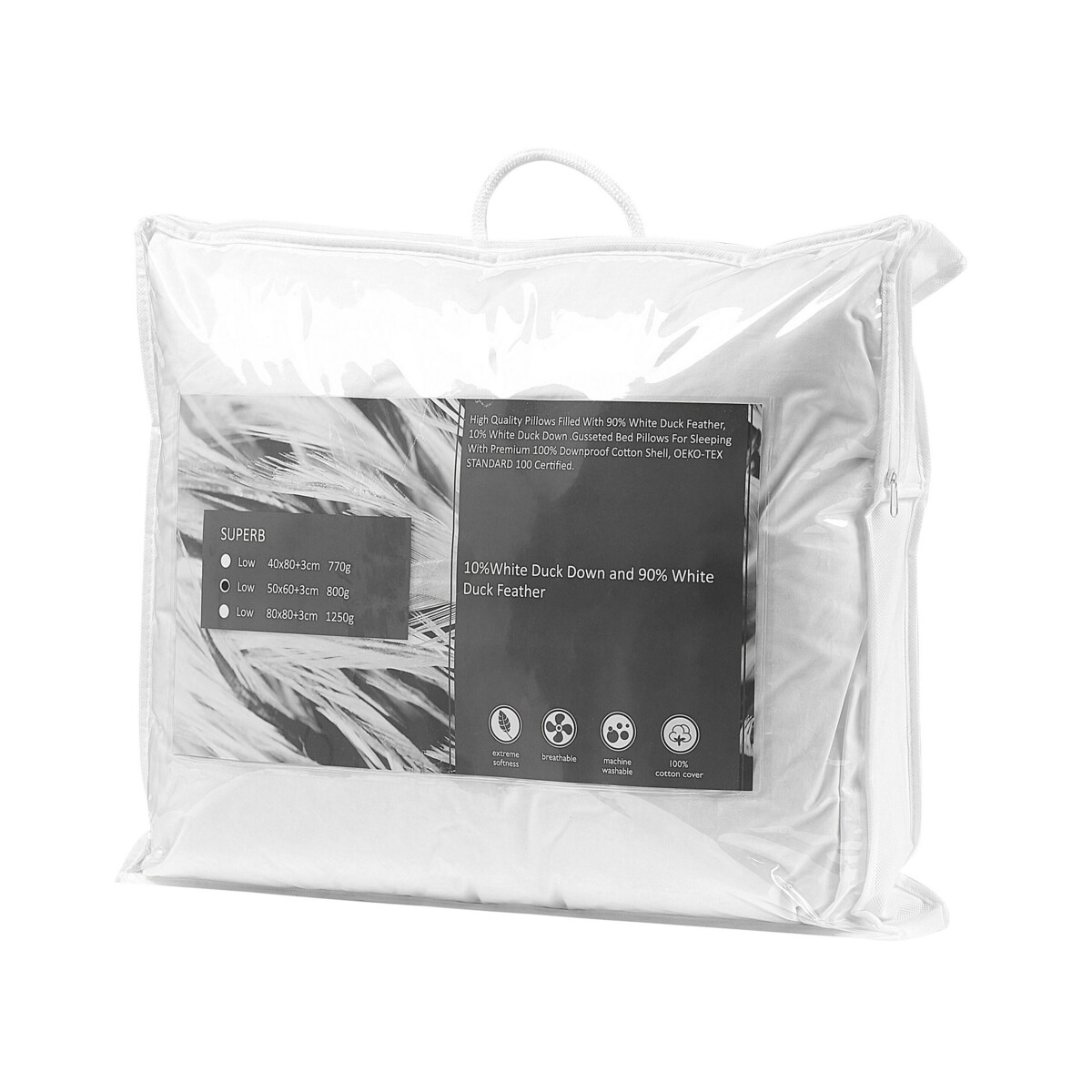 Poduszka z pierza i puchu niska 50 x 60 cm KARIJANG