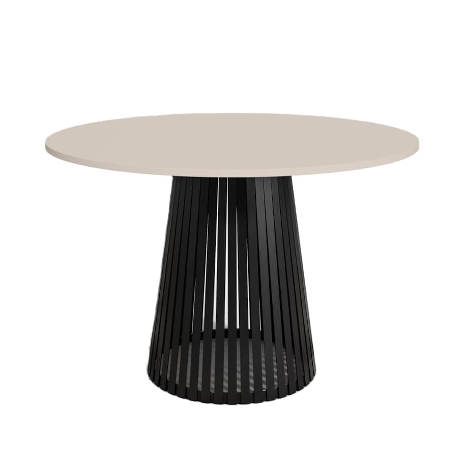 Stół okrągły VIV z lamelami do jadalni , salonu, blat 110 cm - kaszmirowy