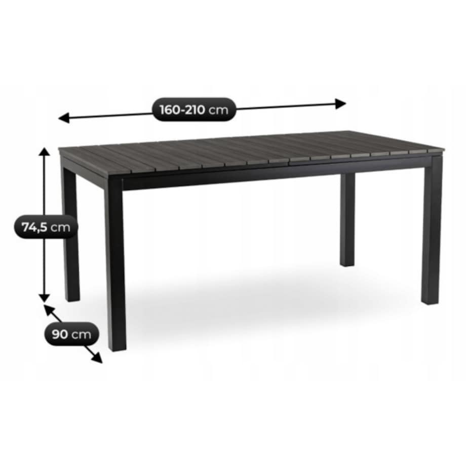 Zestaw Mebli Ogrodowych Na Taras Ogród Technorattan Czarny Popiel