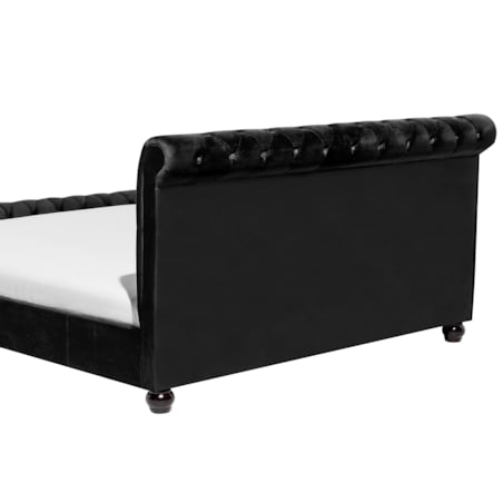 Łóżko wodne Welur AVALLON 160 x 200 cm Czarny