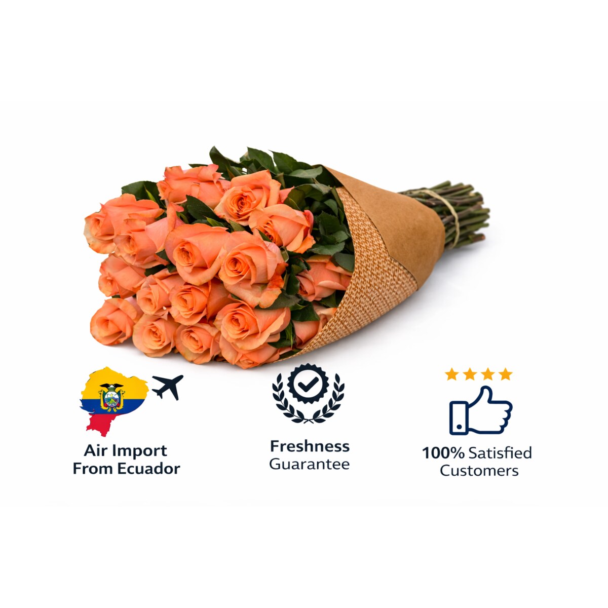 Bukiet róż Be Sweet – 25 sztuk, wysokość 40-45cm (Ekwador)