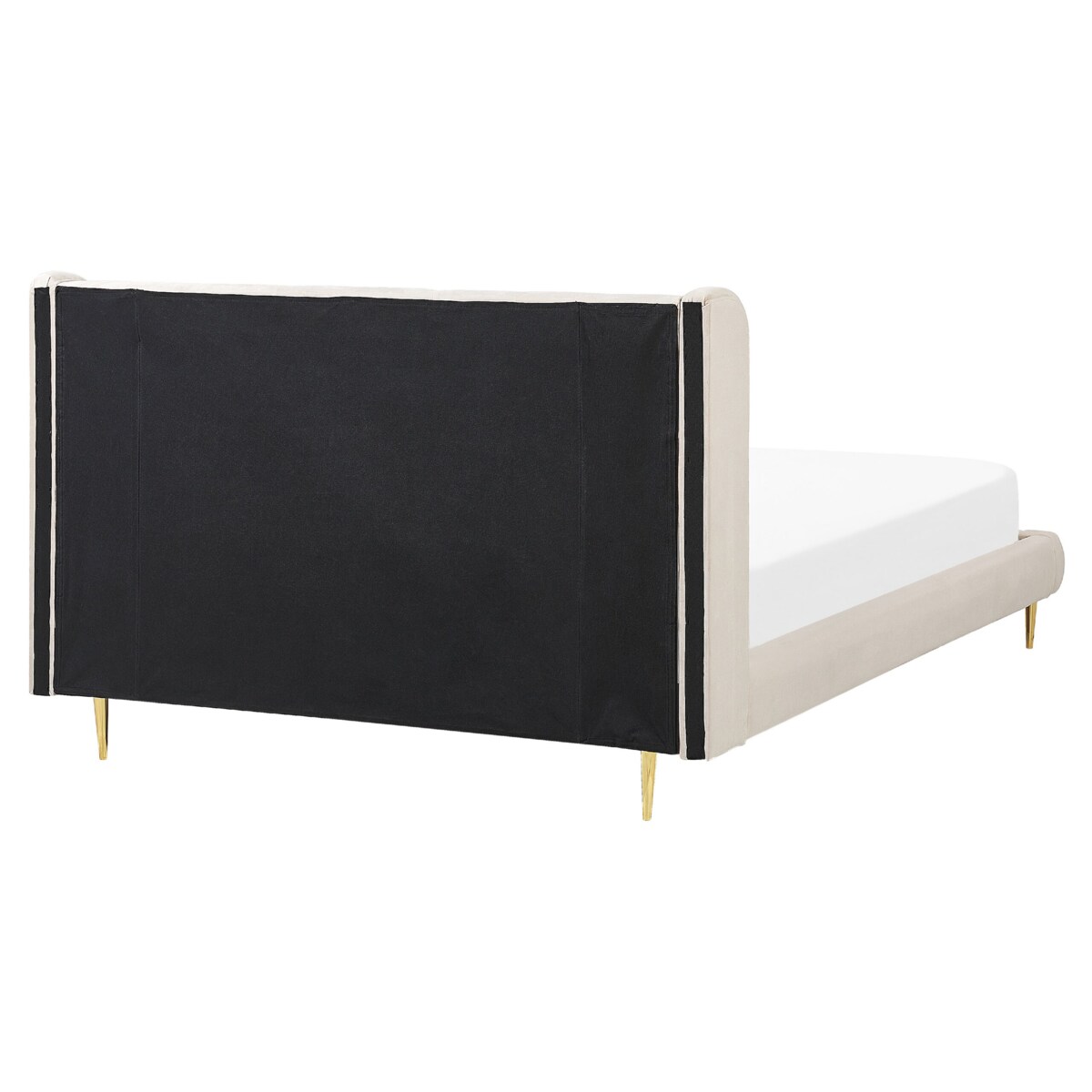 Łóżko welurowe 160 x 200 cm beżowe FORBACH