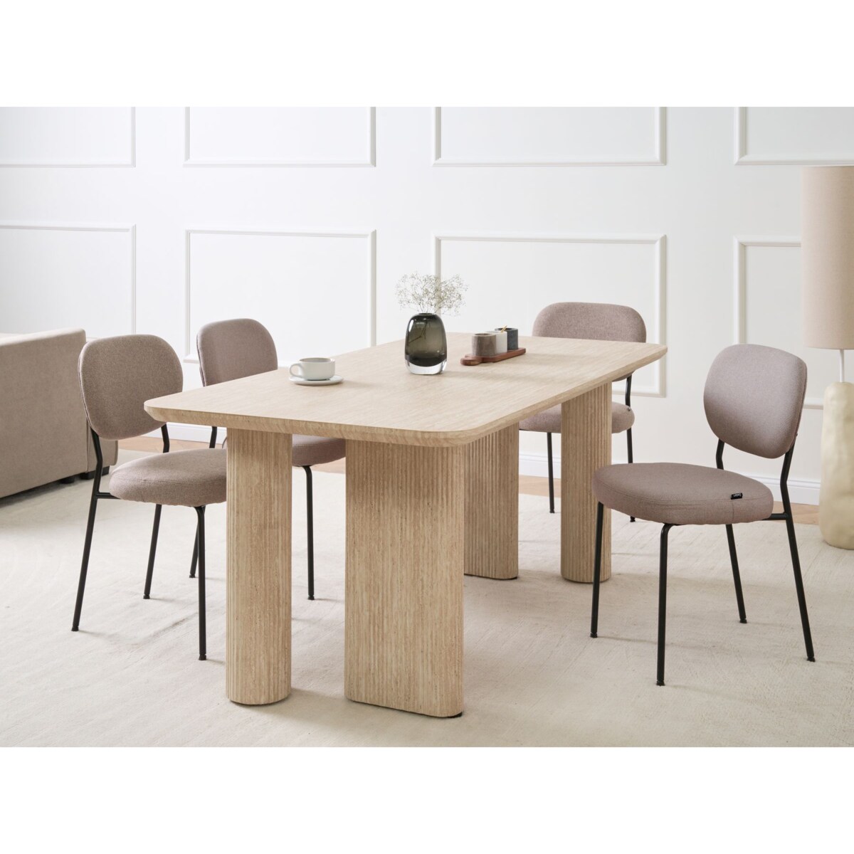 Stół do jadalni BARROY Efekt trawertynu 180 cm 90 cm