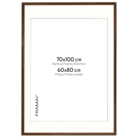 Ramka na zdjęcia z passe partout ramka 70x100 cm z okienkiem passe partout na zdjęcie 60x80 cm kolor brązowy FRAMAI®