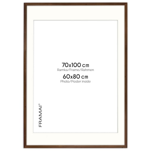 Ramka na zdjęcia z passe partout ramka 70x100 cm z okienkiem passe partout na zdjęcie 60x80 cm kolor brązowy FRAMAI®