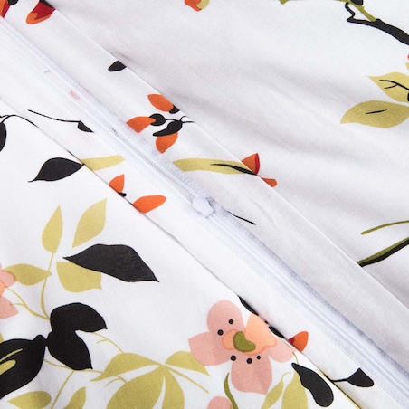 Pościel bawełniana 180x200 Bloome biała w kolorowe kwiaty, Cottonlove