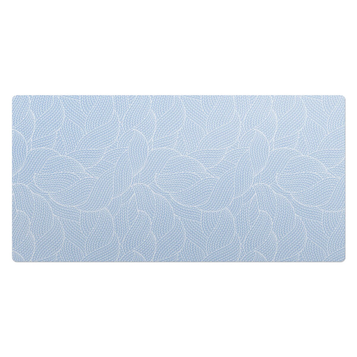 Niebieska mata na biurko Liść w splocie, 90x45 cm