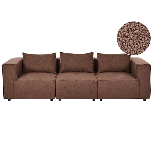 Sofa modułowa dla 3 osób AXEBO Boucle Brązowy