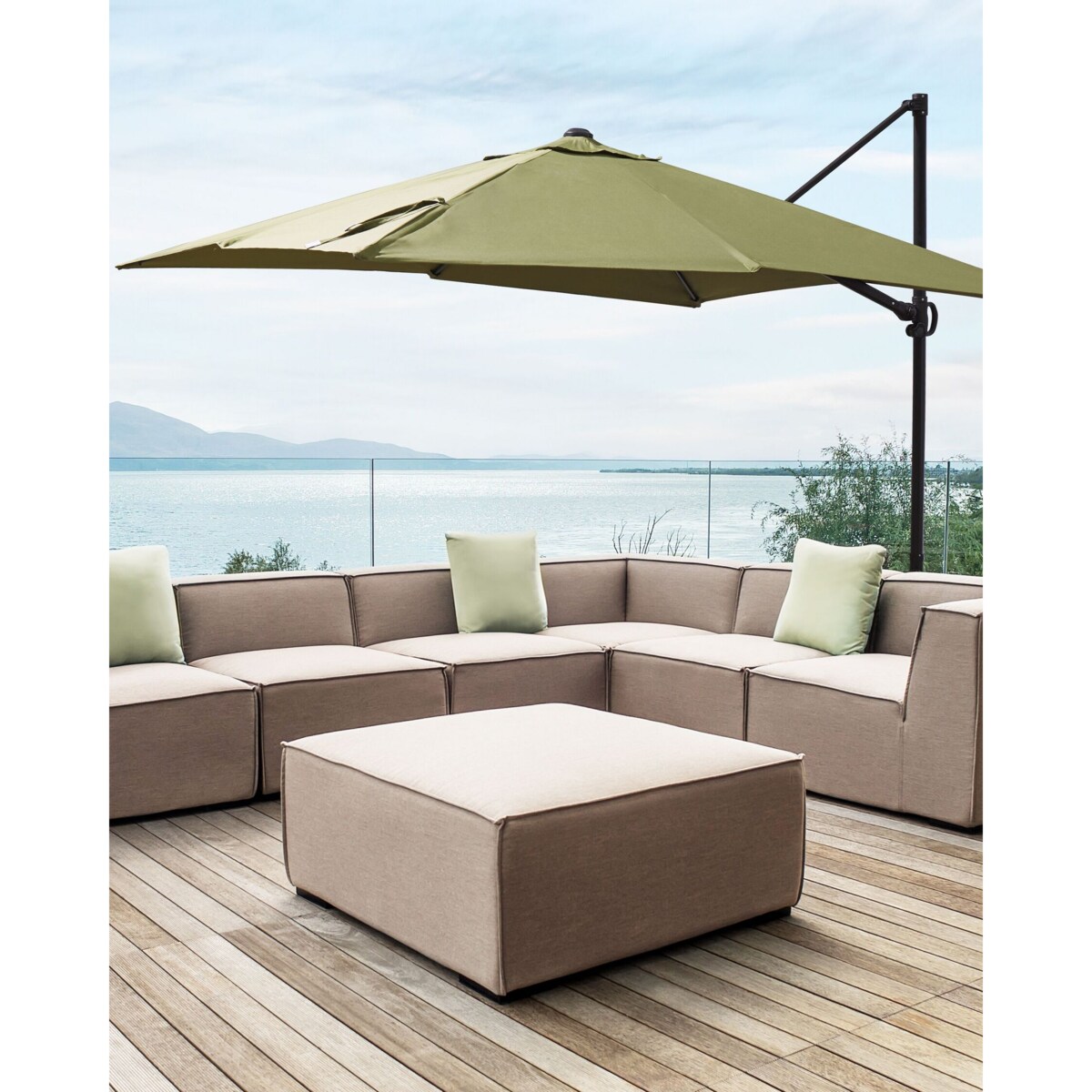 Parasol ogrodowy na wysięgniku 245 cm MONZA II Oliwkowy