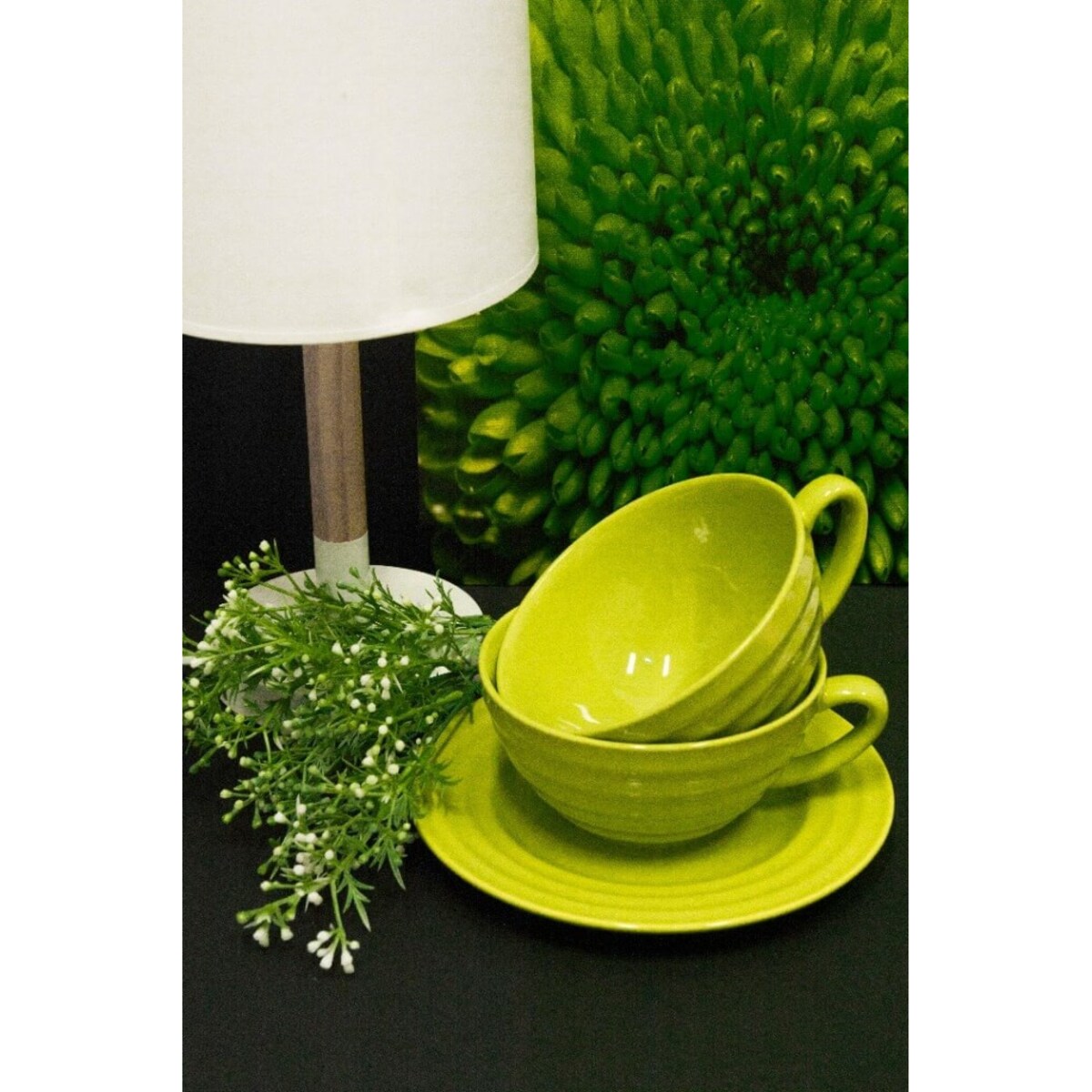 Konsimo SCILLA Spodek filiżanki do kawy, zielony