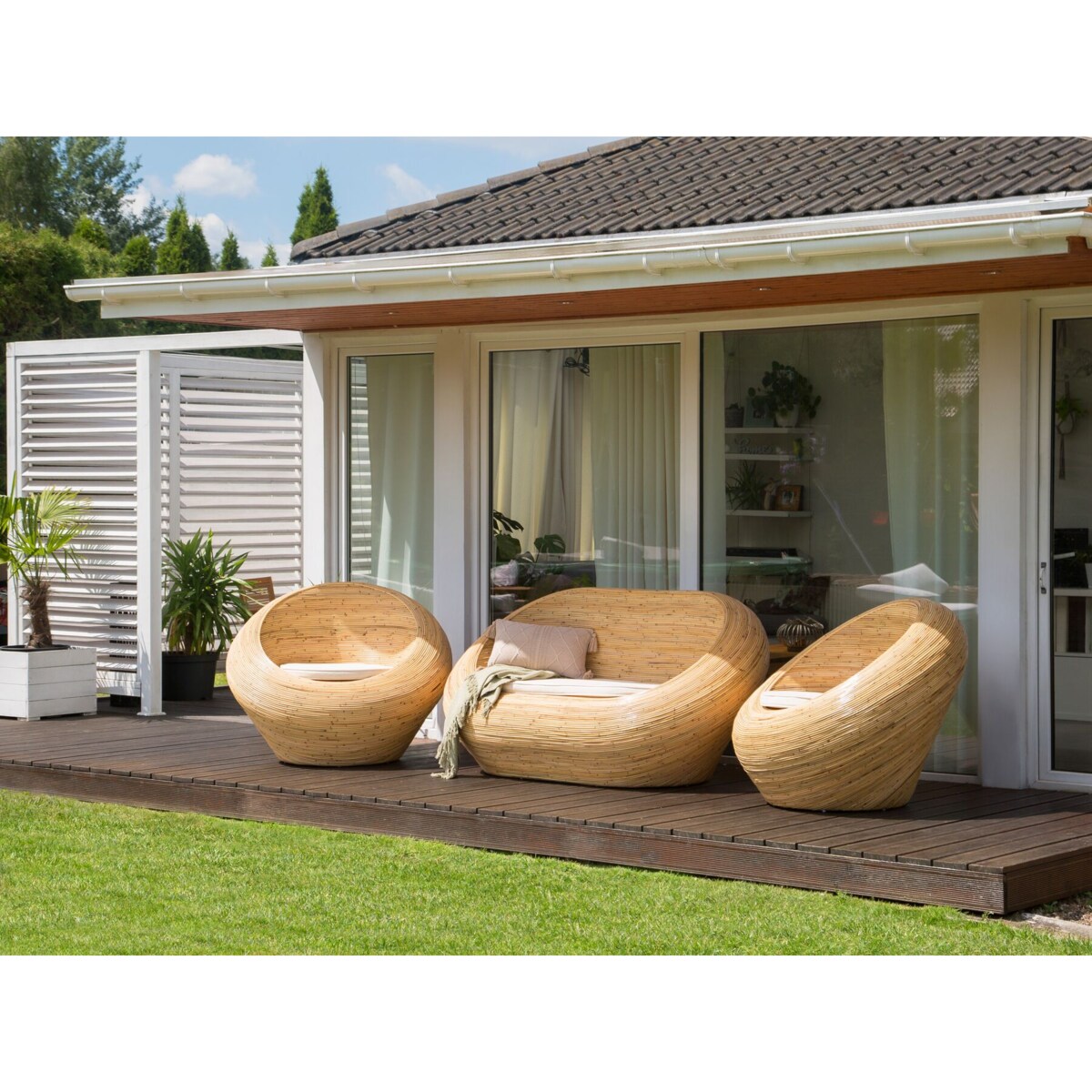 Sofa dwuosobowa 2-osobowa Rattan Naturalny MAIORI